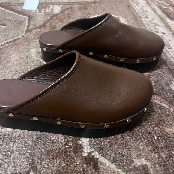 Co - Studded Platform Slide Mules in Brown - Picture 6 of 9